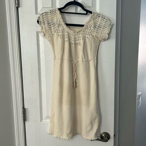 Peruvian cream cotton dress/coverup